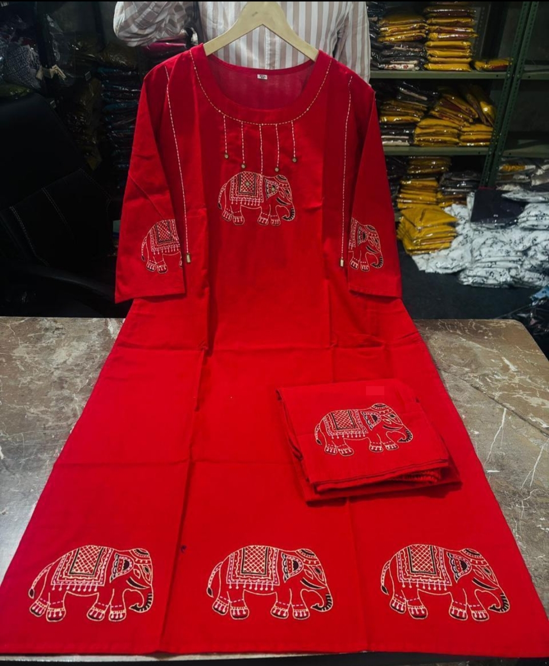 Jaypuri Hand Blocked Print Kurti - Image 3